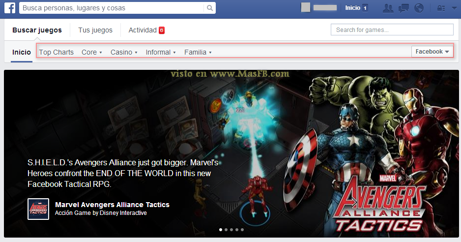 Juegos recomendados en Facebook - MasFB