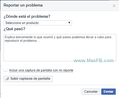 Algo no funciona en Facebook - MasFB