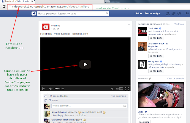 Pagina similar a Facebook para engañar