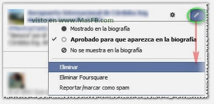 Eliminar desde el Registro de Actividad de Facebook