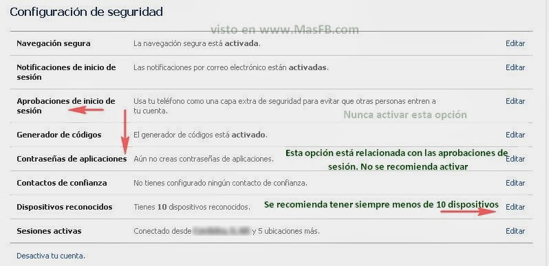 Config Facebook Seguridad 2013