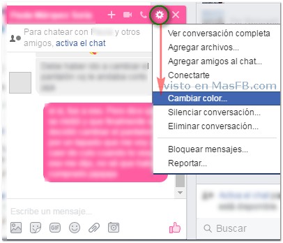 Cómo cambiar el color chat Facebook - MasFB