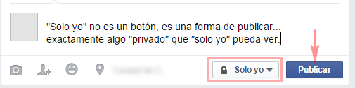 "Solo yo" permite poner algo en privado - MasFB