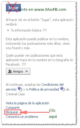 Bloquear juegos Facebook