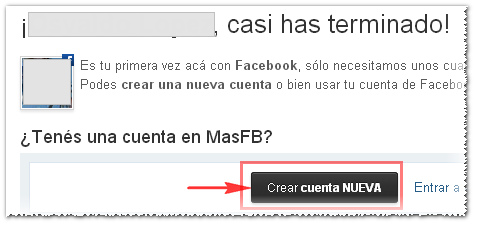 Crear cuenta en MasFB