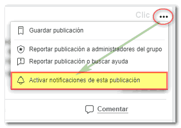 Activar notificaciones publicación Facebook - MasFB