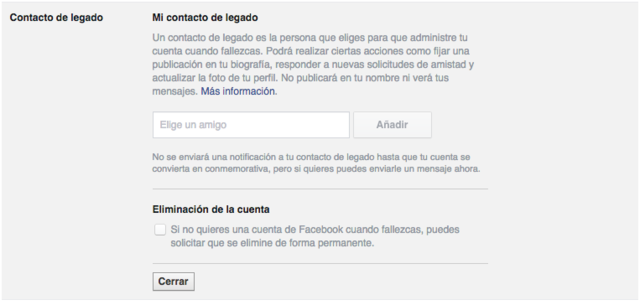 Agregar amigo para legado en Facebook - MasFB