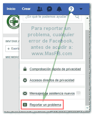 Cómo reportar un problema en Facebook - MasFB