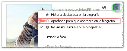 Aprobado para que aparezca en la biografía