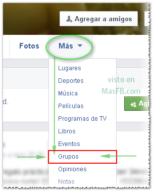 Ver grupos públicos en el perfil - MasFB