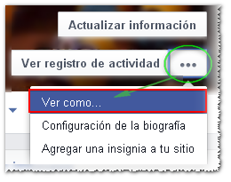 Ver como ... en Facebook - MasFB