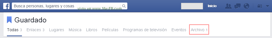 Ver contenido guardado en Facebook - MasFB