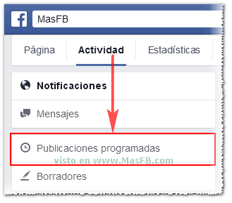 Publicaciones programadas en fanpage - MasFB