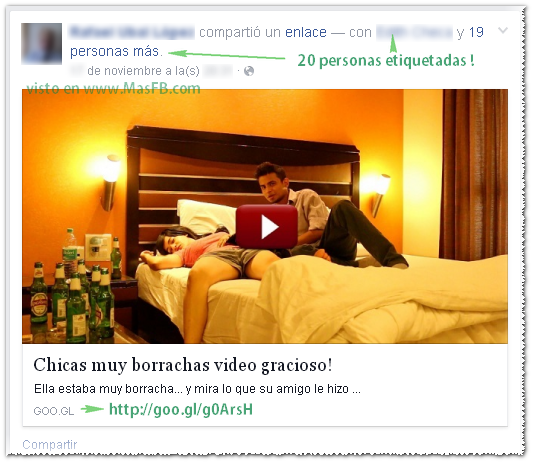 Chicas borrachas video spam en Facebook - MasFB