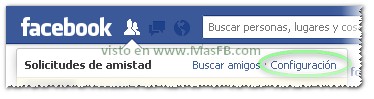 Configuración Solicitudes de Facebook