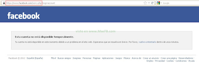Facebook 2012 cuenta