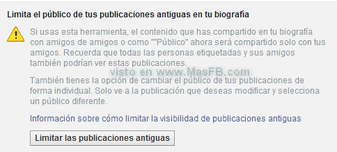 Limitar privacidad publicaciones antiguas - MasFB
