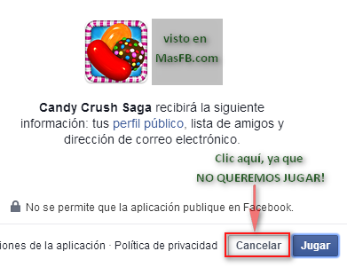 No aceptar juegar - MasFB