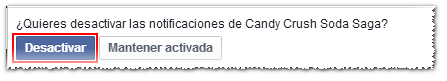 Desactivar notificaciones a jugar en Facebook - MasFB