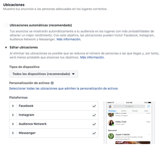 Elegir Ubicación del anuncio - MasFB