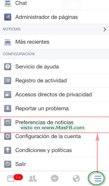 Preferencias de Noticias en Facebook - MasFB