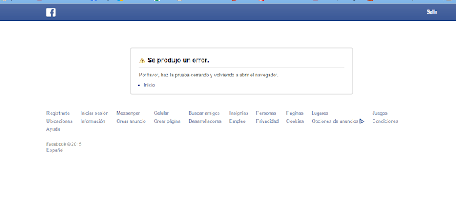 Se produjo un error en Facebook - MasFB