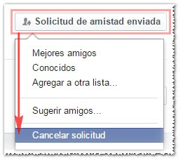 Eliminar solicitud de amistad Facebook - MasFB