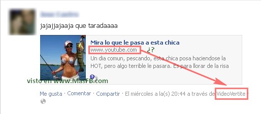 SPAM VideoVertite Facebook