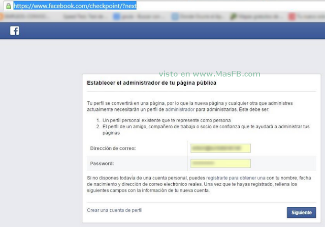 Establecer el administrador de tu página pública