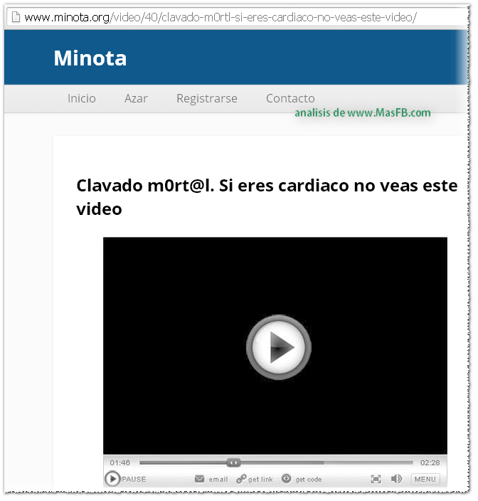 Página que expande SPAM y virus - MasFB