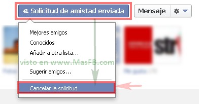 Cancelar Facebook Solicitud