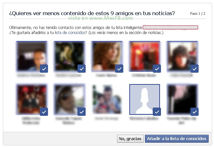 Organizar Conocidos Facebook