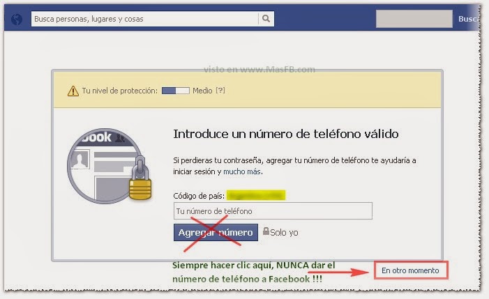 Número valido para proteger tu cuenta?