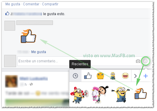 Como agregar sticker en comentarios - MasFB