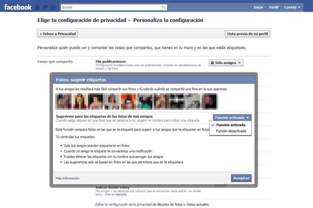  Facebook permite desactivar el etiquetado automático de fotos