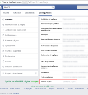Cómo eliminar o borrar una página de Facebook